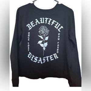 Beautiful disaster long sleeve rose shirt